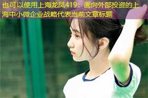 面向外部投资的上海中小微企业战略